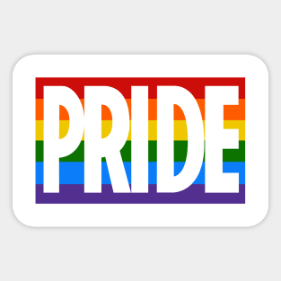 PRIDE. Celebrate Pride with this bold rainbow style logo Sticker